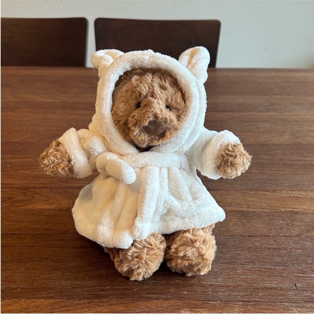 Brown Teddy Bear Plush Bathrobe Style Cute Cozy Stuffed Animal Gift Decor